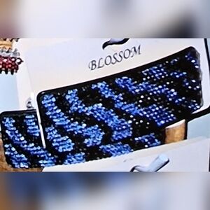 Sequin Hair Clip Set - Black, Gold, and Pink